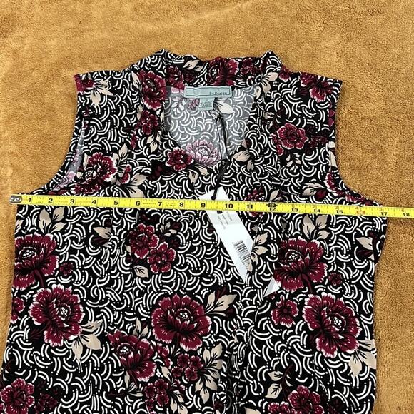 By Design blouse with neck tie option Sleeveless Sz Small Purple Black NWT - Picture 7 of 8